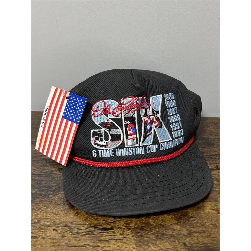 VTG 1993 Dale Earnhardt #3 Six Time Winston Cup Champion Hat Cap Snapback Rope